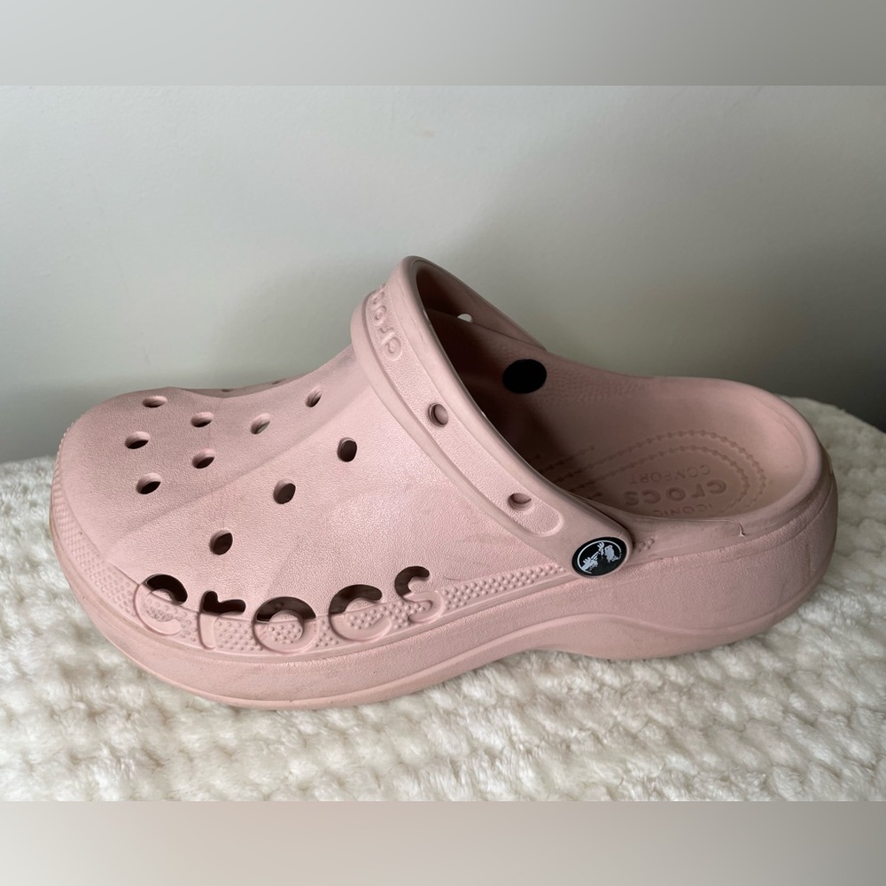 CROCS Baya Platform Clog Sandals in Light Pink size 9 - Picture 5 of 8